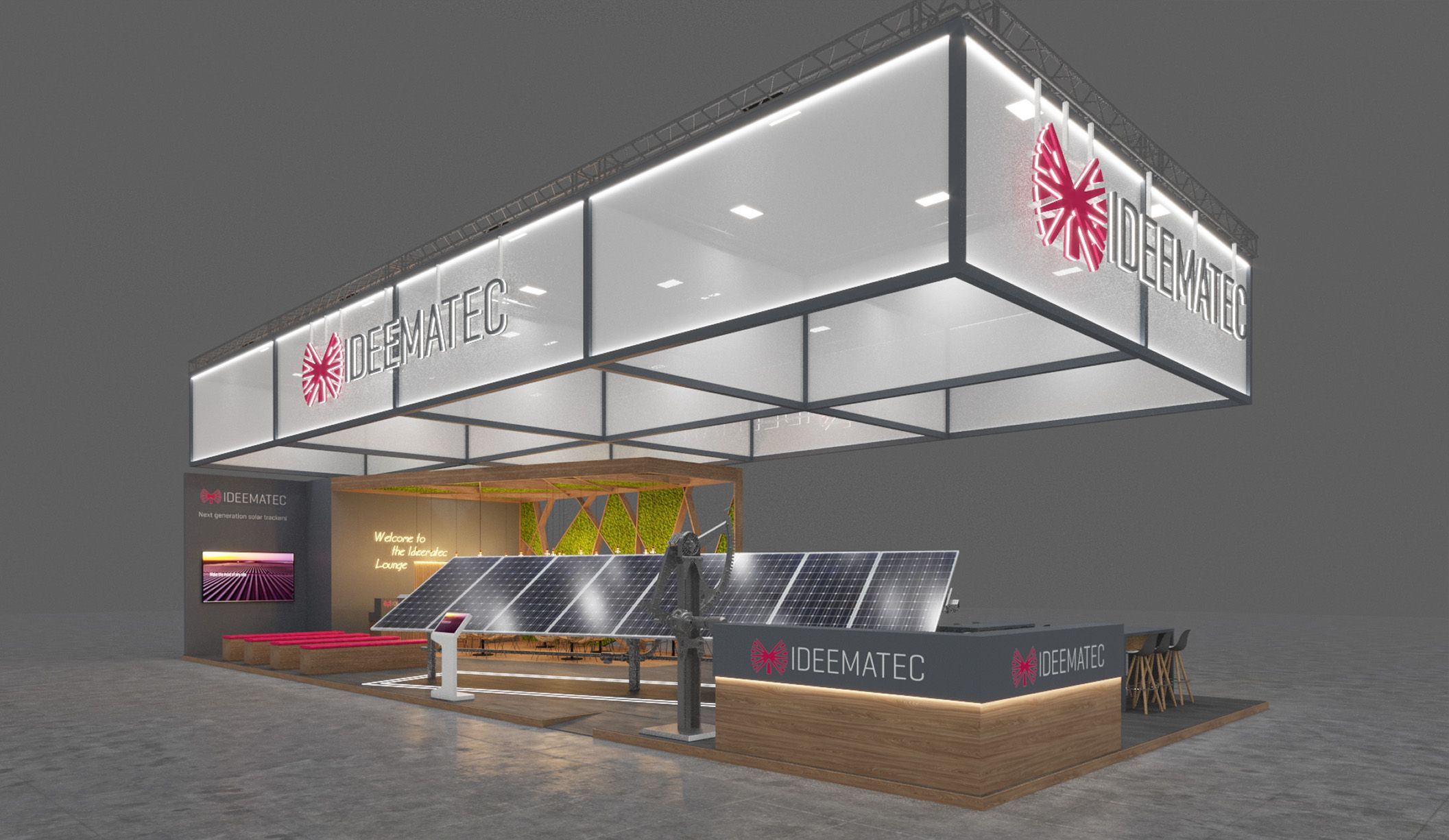 3D visualization of a custom exhibition stand presented to a client – Exhibition Stand Design Briefing