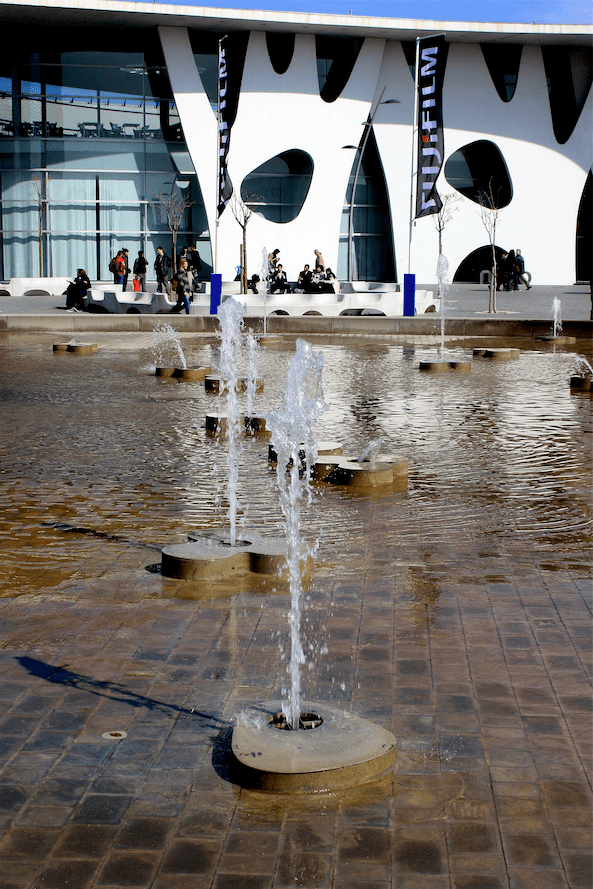 Entrance plaza at Fira Barcelona Gran Via venue