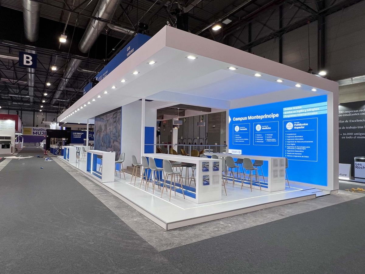 Custom exhibition stand built in IFEMA Madrid by PG Exhibition Stands