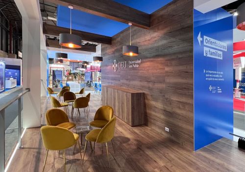 Double-height stand design with architectural certification